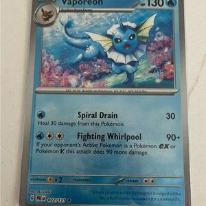 Pokémon TCG Vaporeon 022/131 Prismatic Evolutions Promo 2025 Stage 1 Near Mint